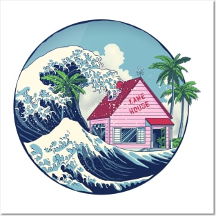 the great wave at kame house Posters and Art